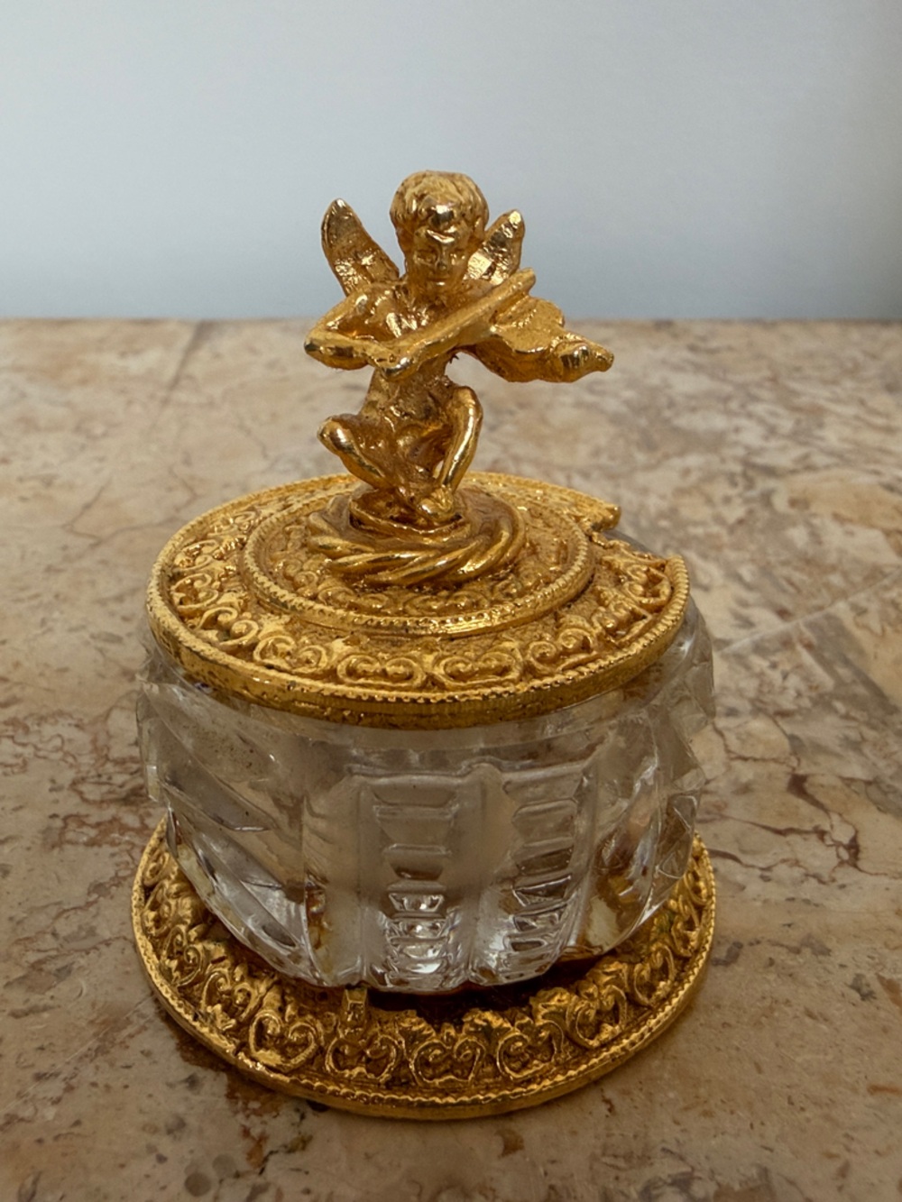 Ornate Gold Glass Wall Accent Jar - Decorative Home Wall Decor